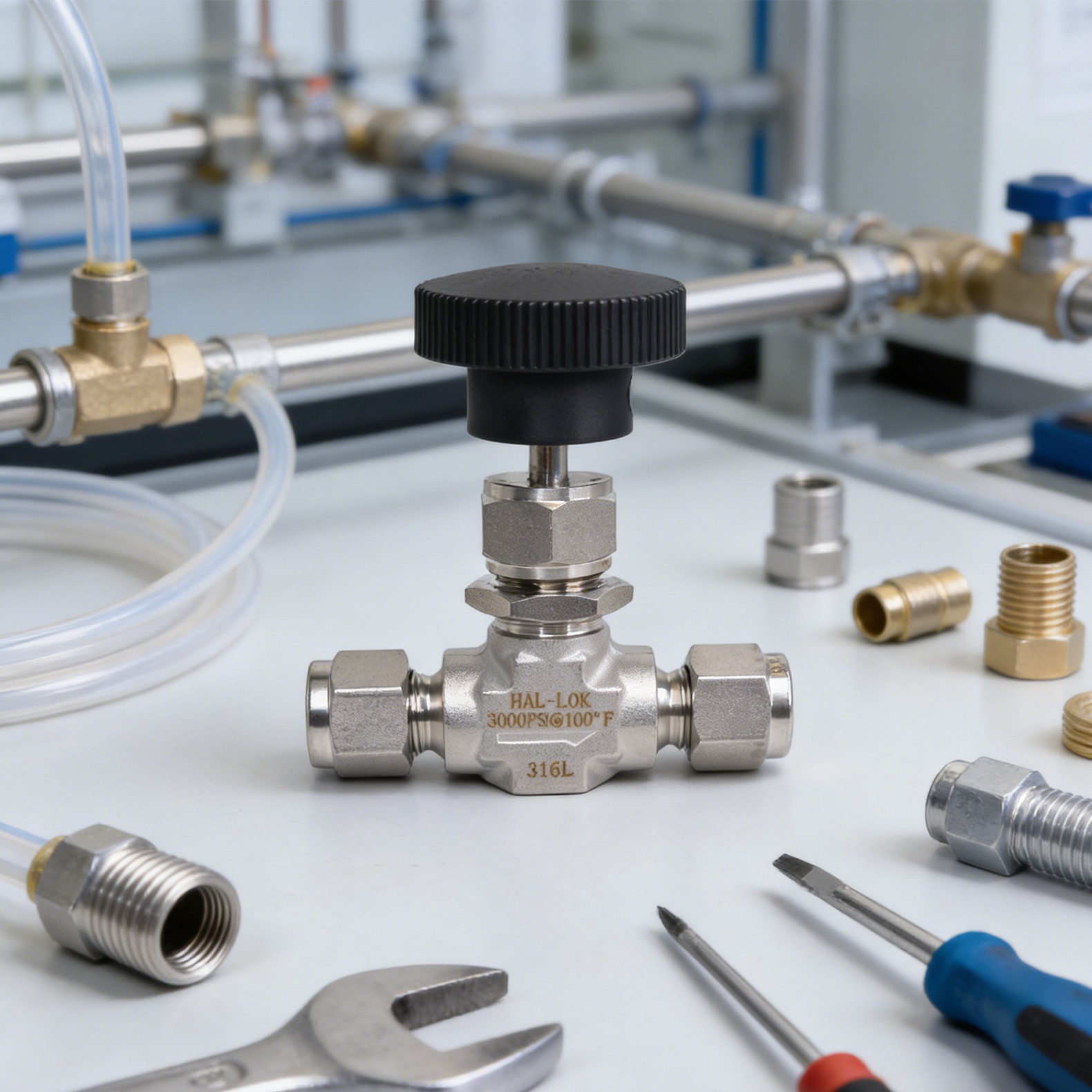 Stainless Steel Compression Straight Needle Valve:...